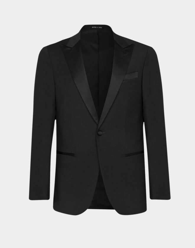 Black jacket with peak lapel