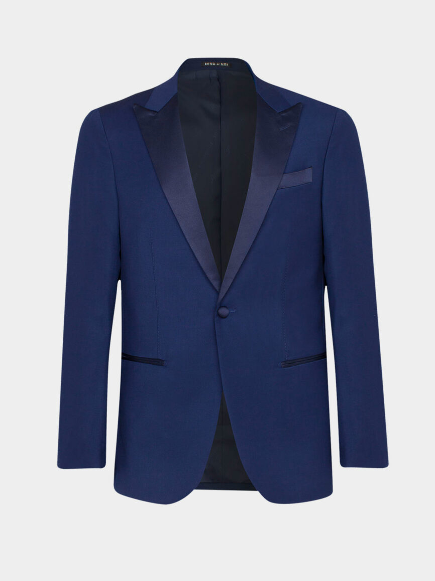 Blue jewel jacket with peak lapel