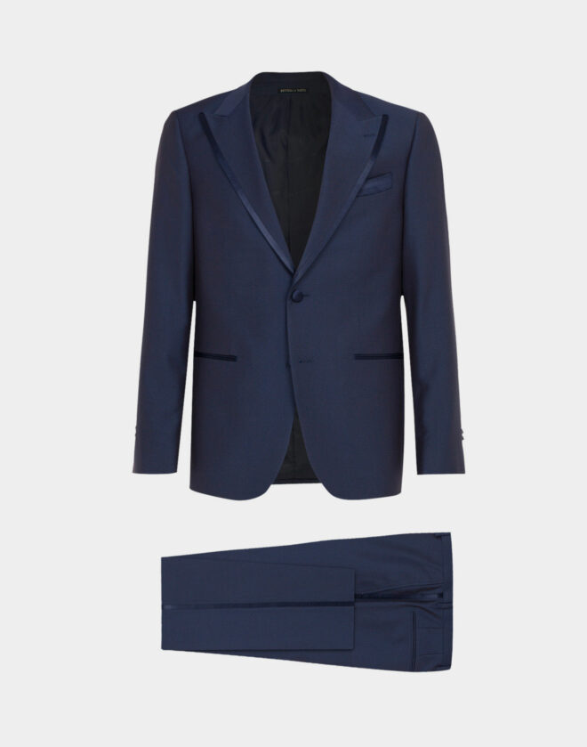 Midnight blue Venezia evening suit with peak lapel