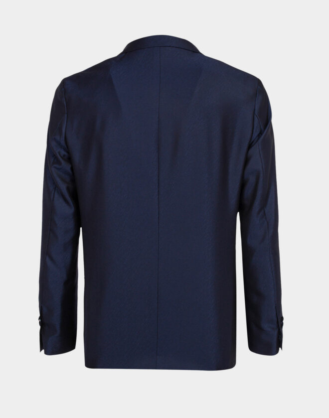 Retro giacca da sera Venezia blue sapphire con rever tagliato