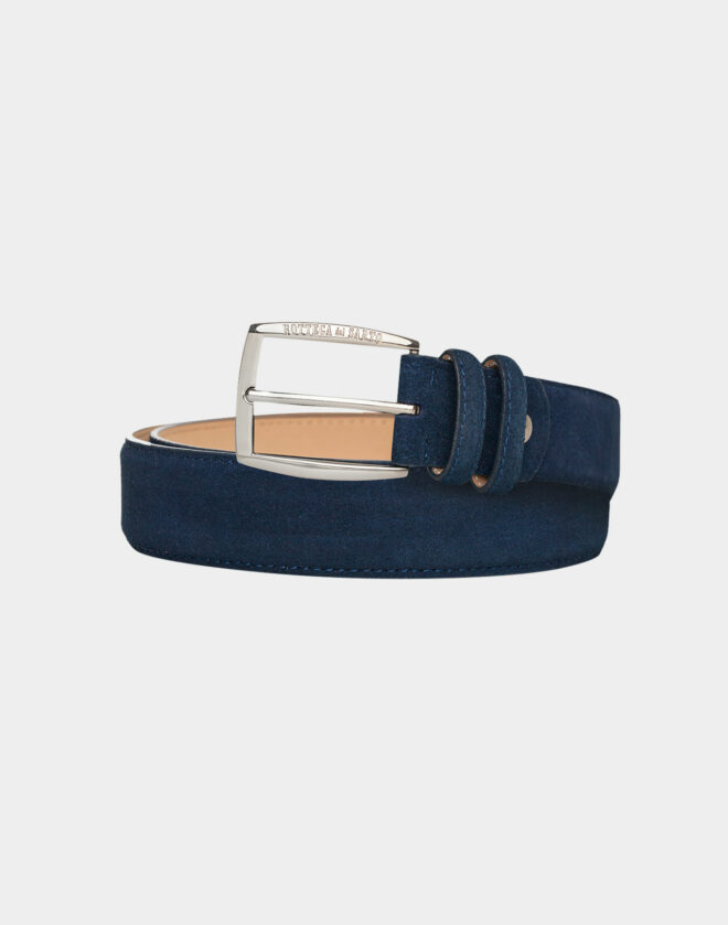 Blue suede belt