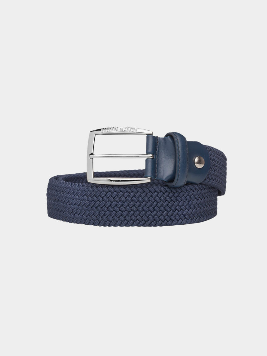 Blue stretch woven belt