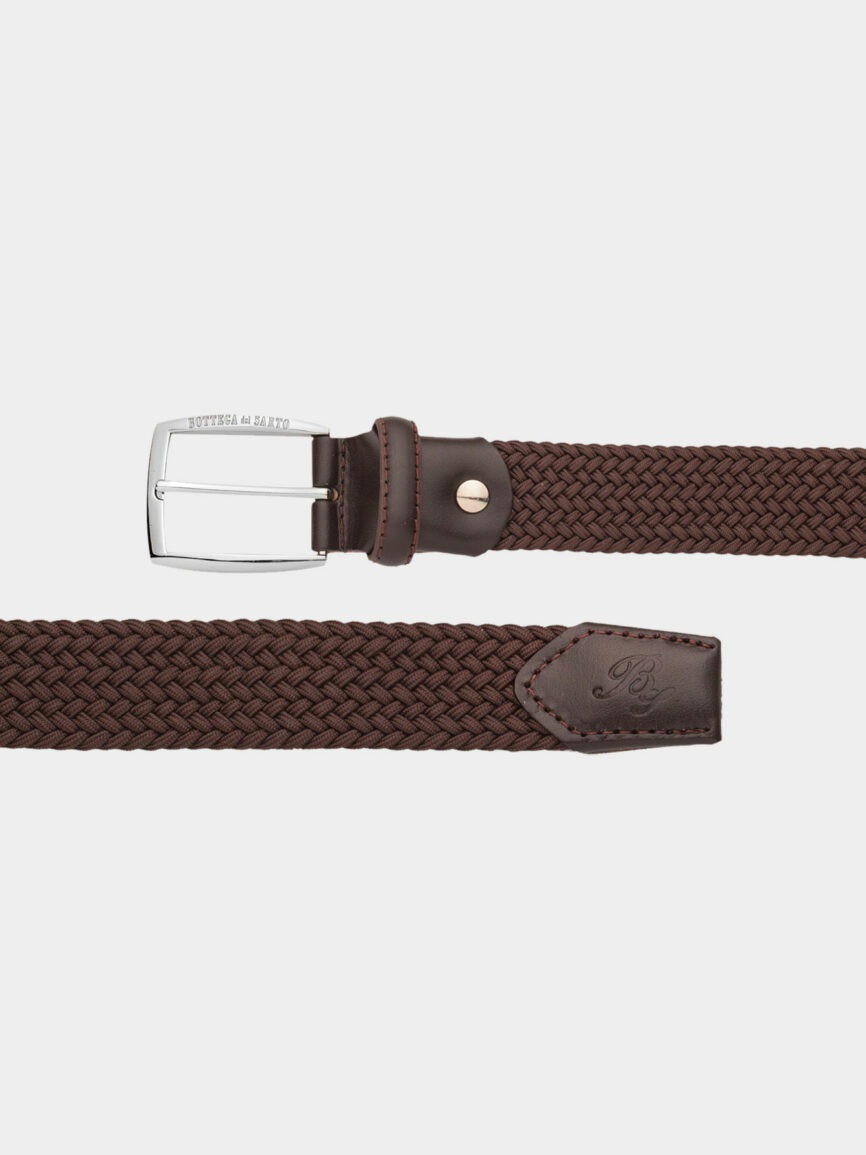 Brown stretch woven belt