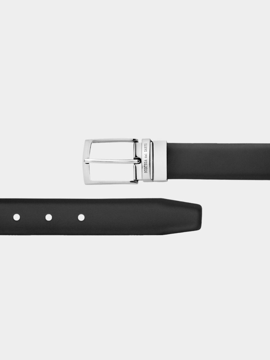 Smooth leather reversible belt