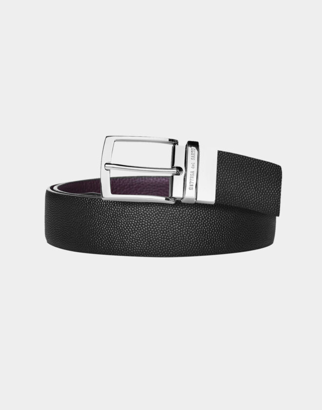 Reversible printed leather belt