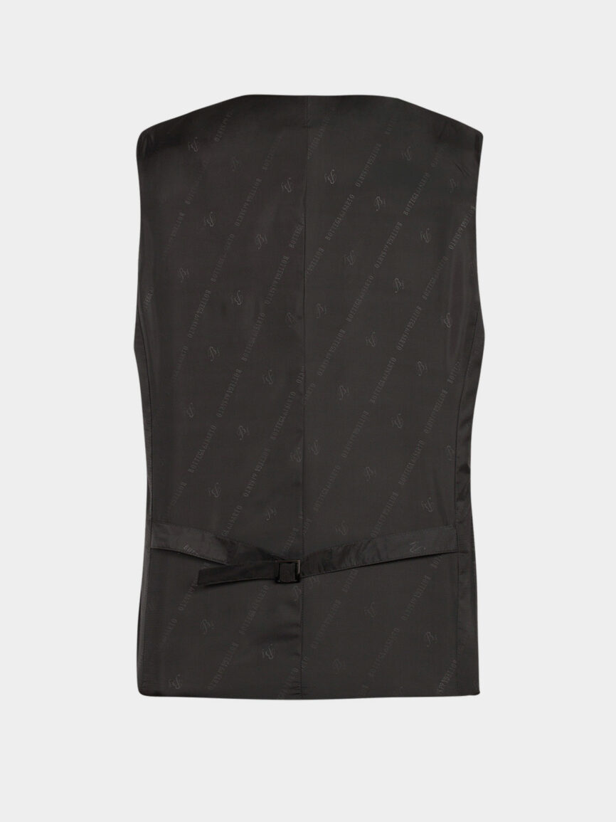 Retro black jacquard patterned evening vest