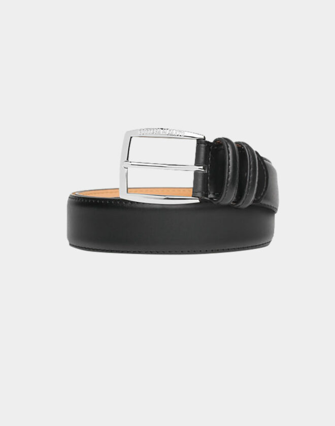 Black matte leather belt