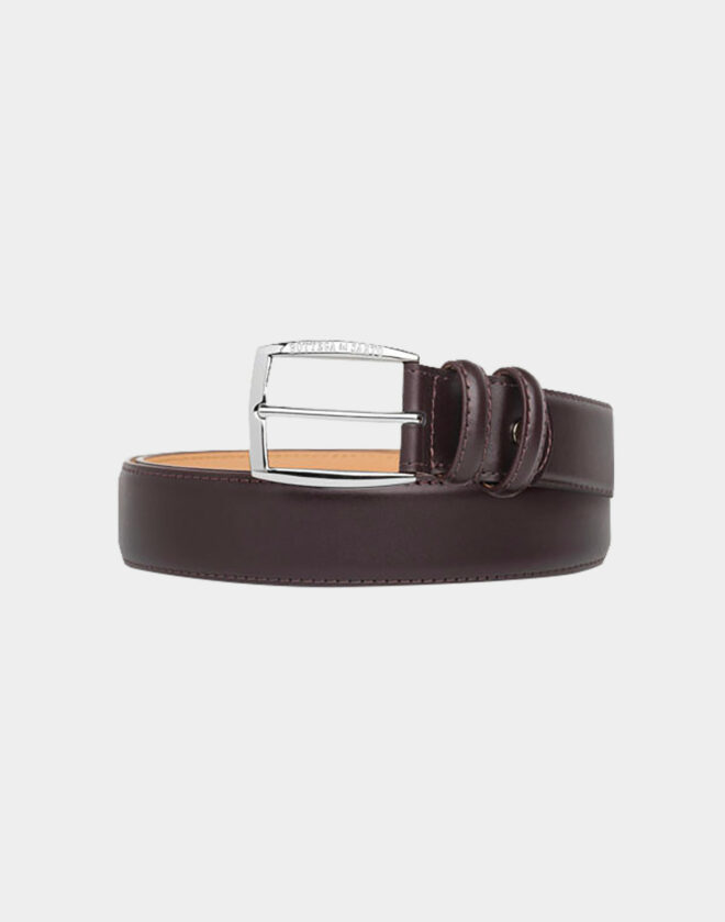 Brown matte leather belt