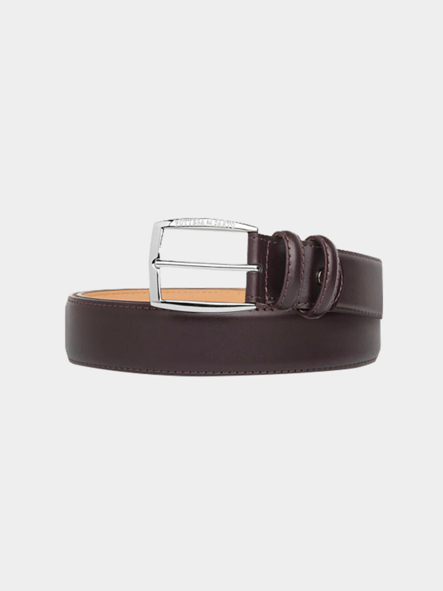 Brown matte leather belt