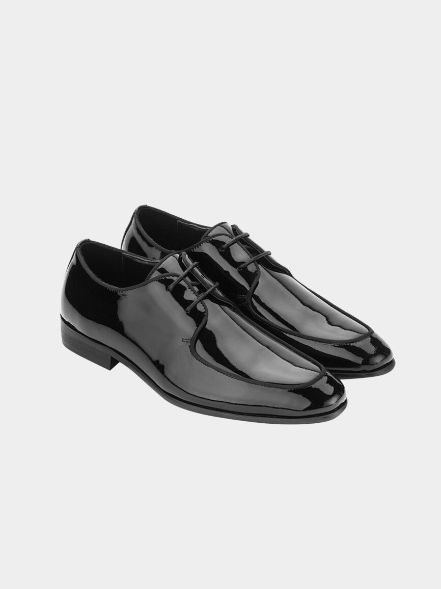 Black patent leather Tuxedo Derby shoes