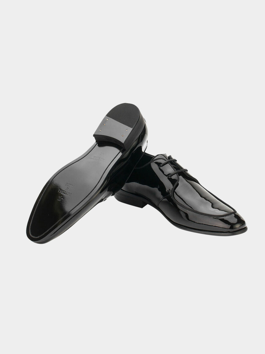 Black patent leather Tuxedo Derby shoes