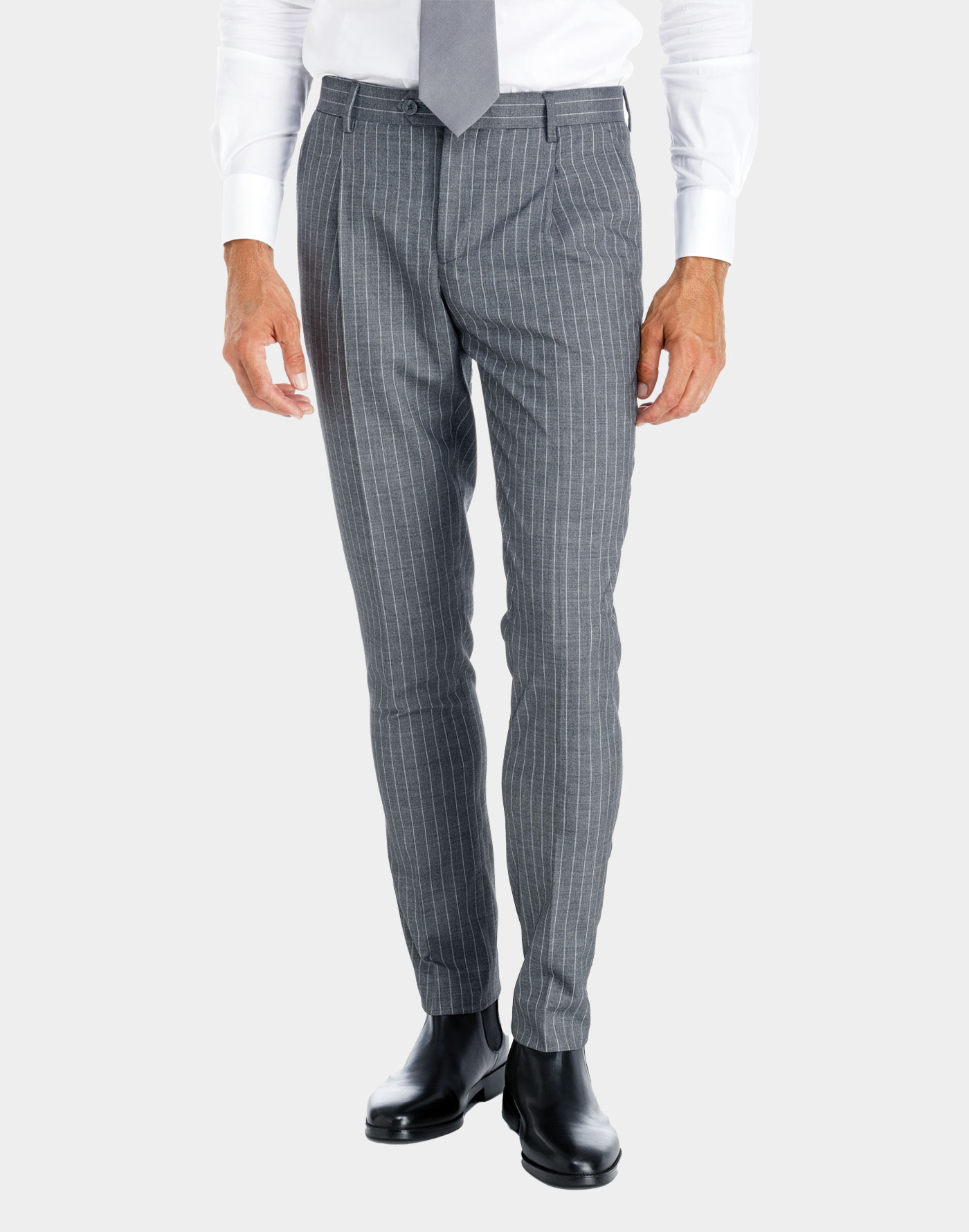 Grey Milano Striped Suit - Bottega Del Sarto