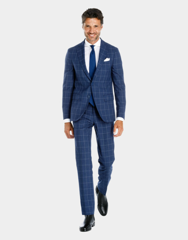 Blue Roma checked suit