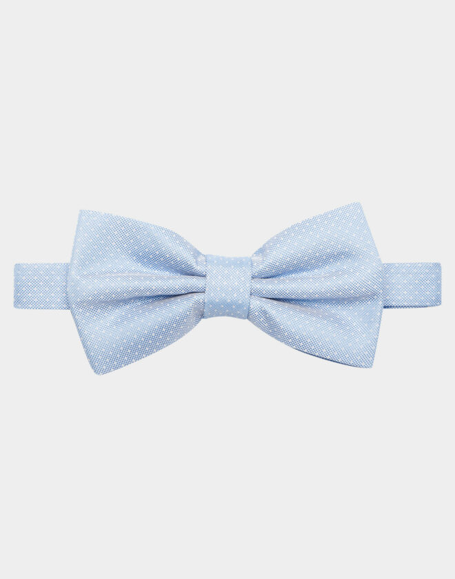 Light Blue Silk Polka Dot Bow Tie