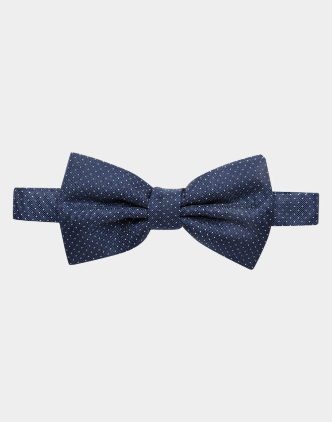 Blue Silk Polka Dot Bow Tie