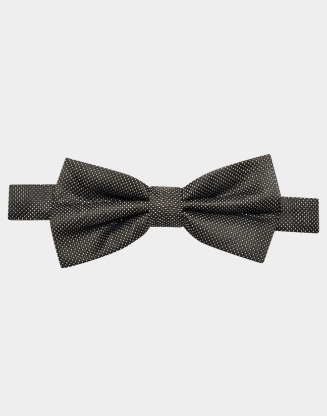 Black Silk Polka Dot Bow Tie
