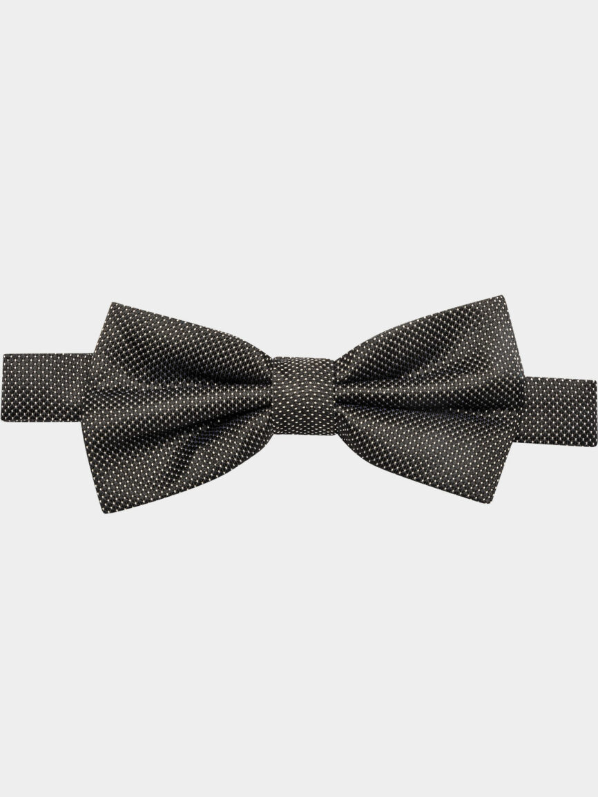 Black Silk Polka Dot Bow Tie