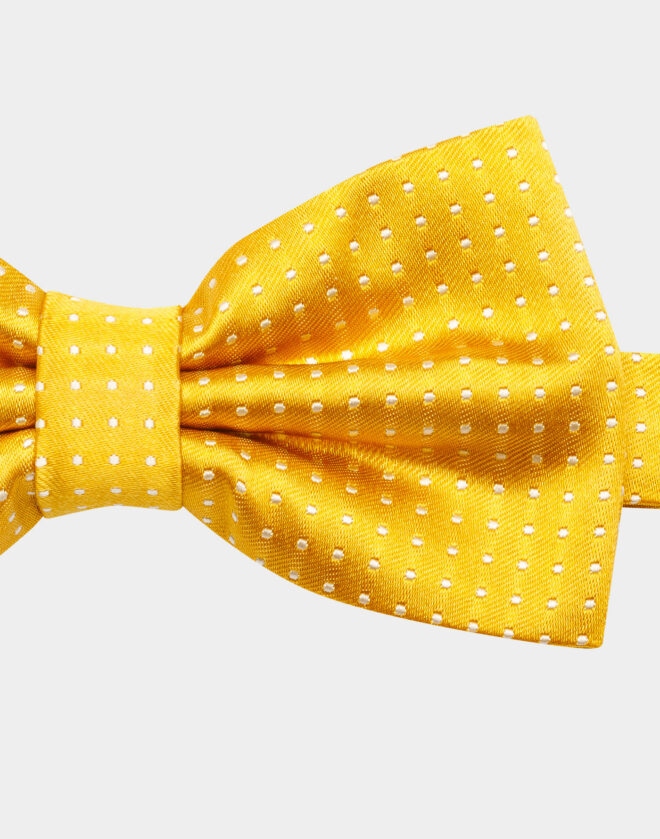 Yellow-Silk-Polka-Dot-Bow-Tie