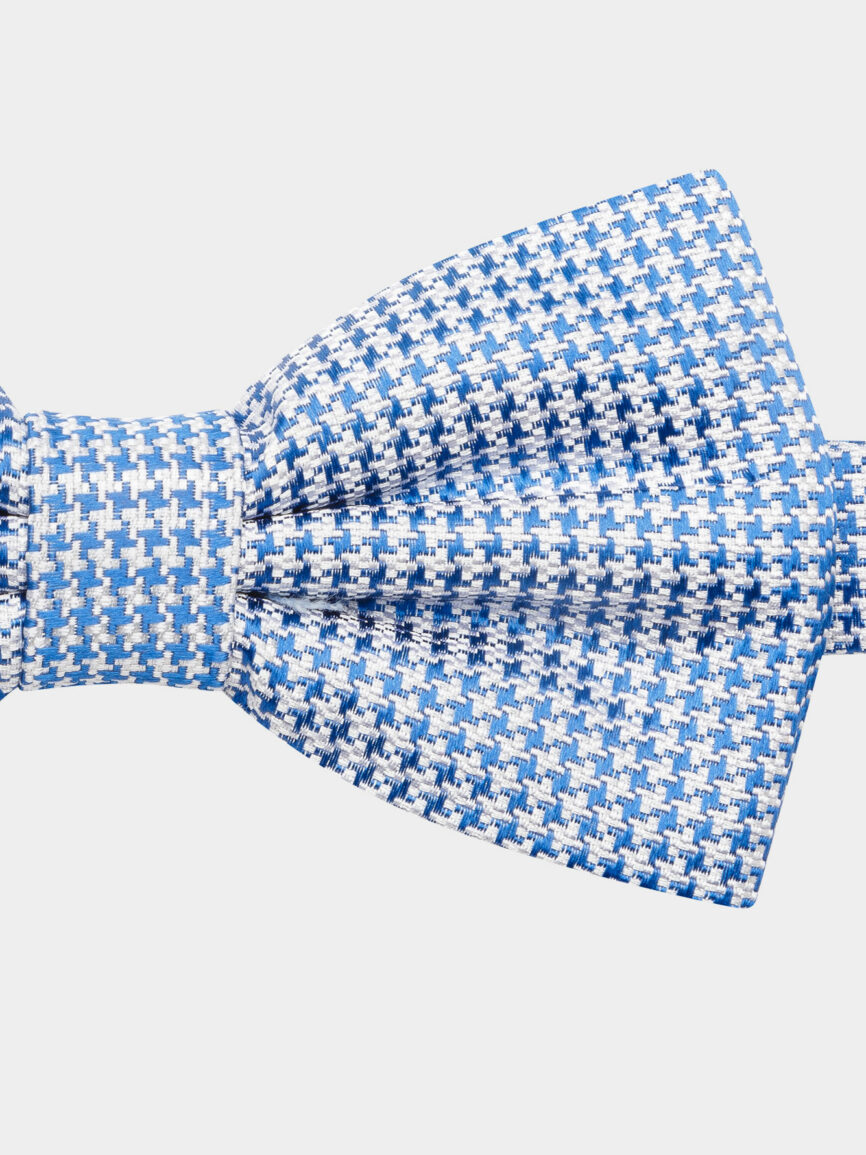 Light blue silk micro patterned bow tie