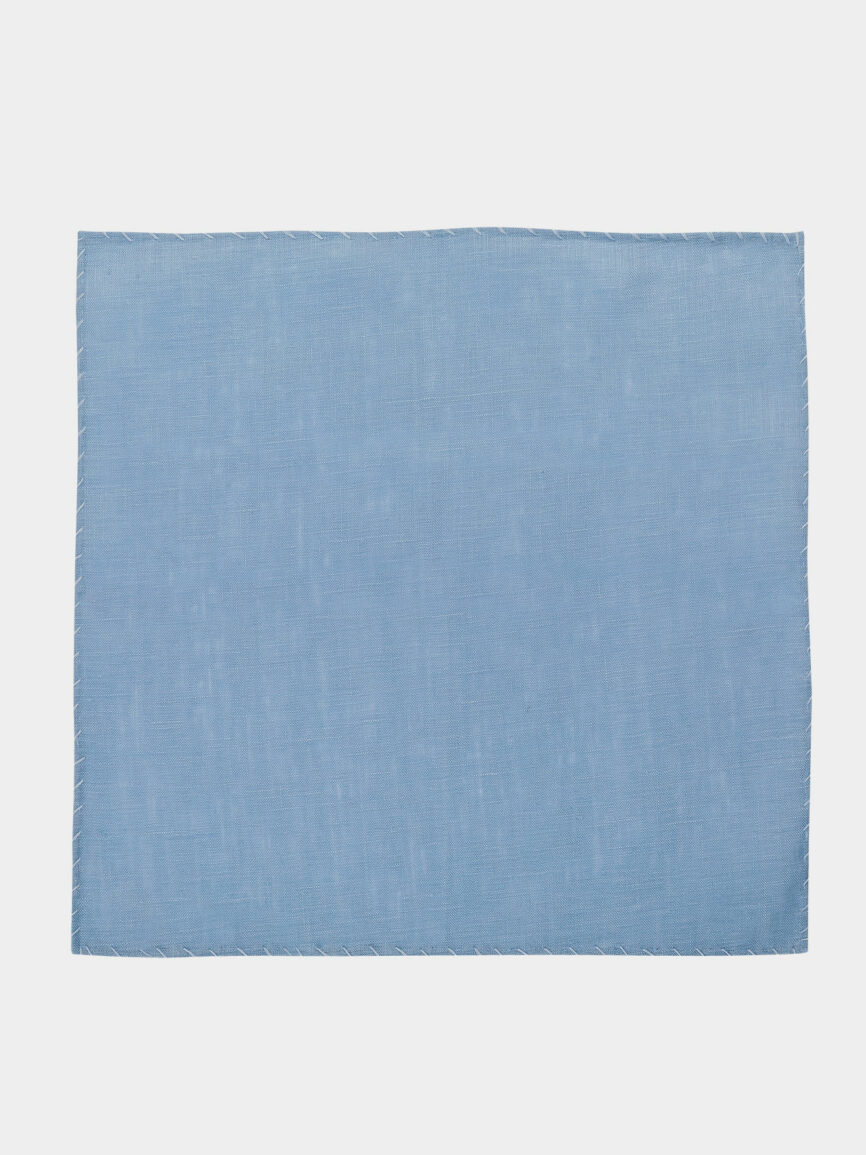 Light blue Linen Pocket Square