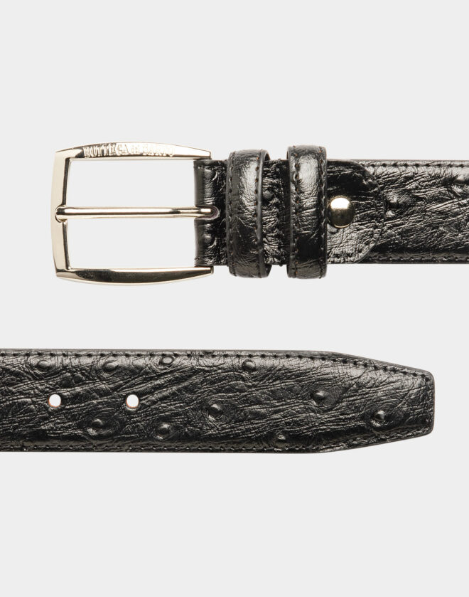 Black hammered leather belt