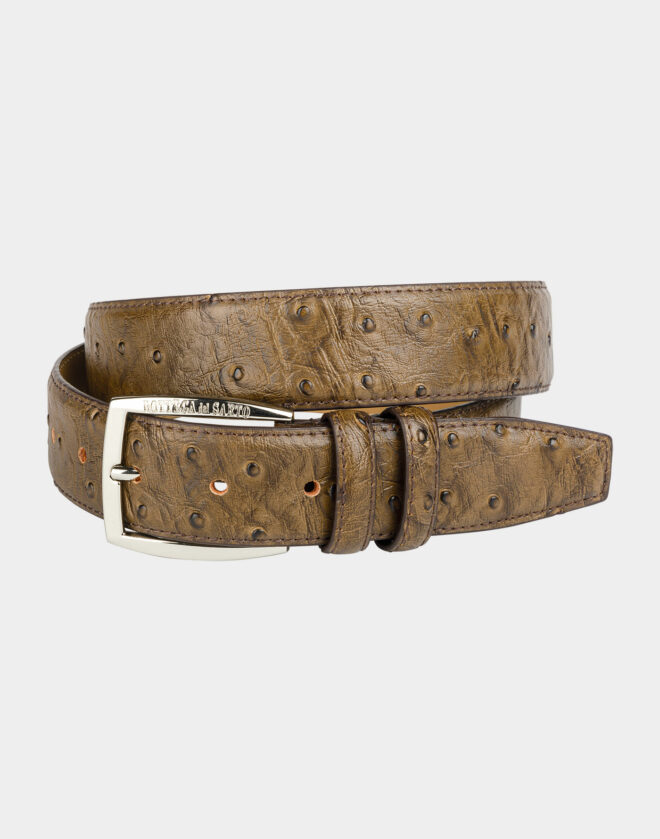 Brown hammered leather belt