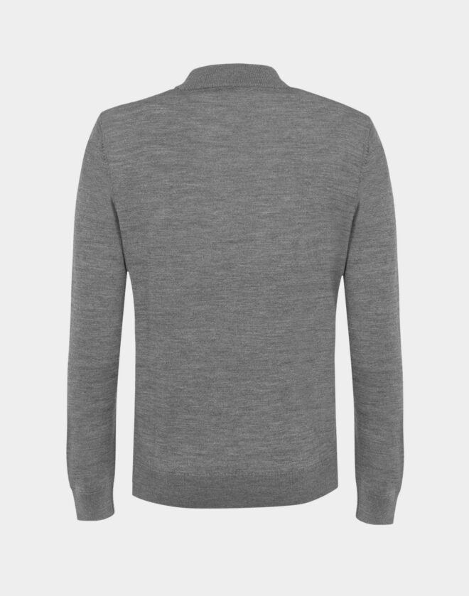 Grey Italian extra-fine merino wool crew-neck sweater