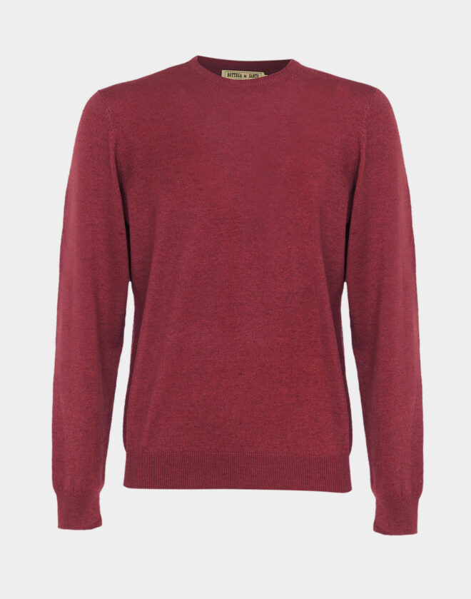 Red cashmere blend crew-neck pullover