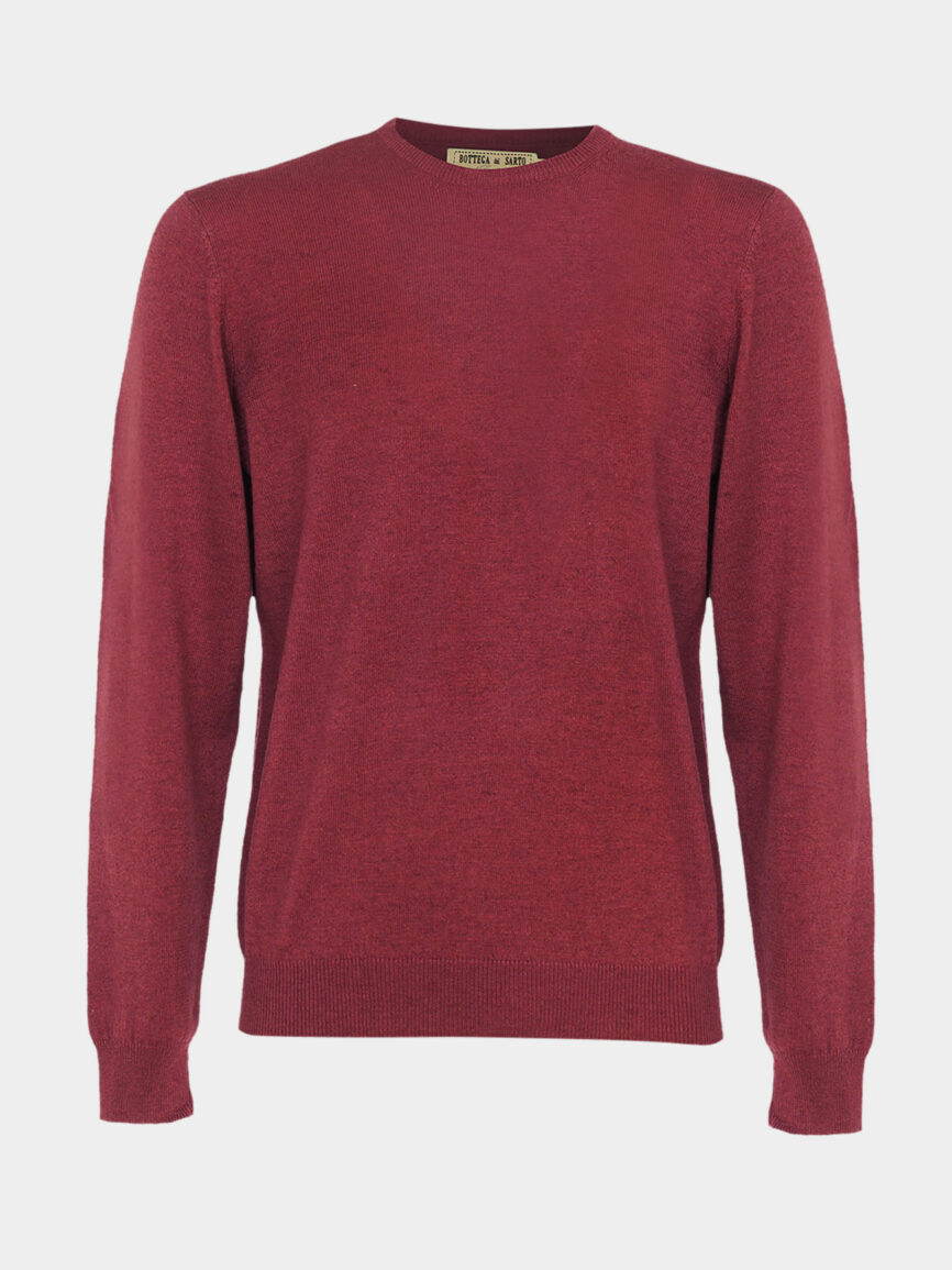 Red cashmere blend crew-neck pullover