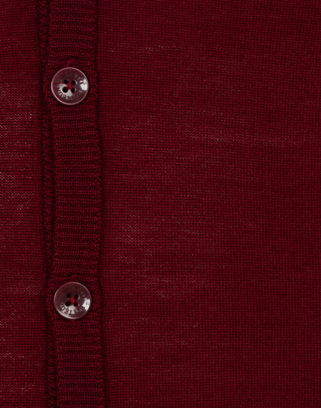 Gilet di maglia in lana merino extrafine Italiana bordeaux