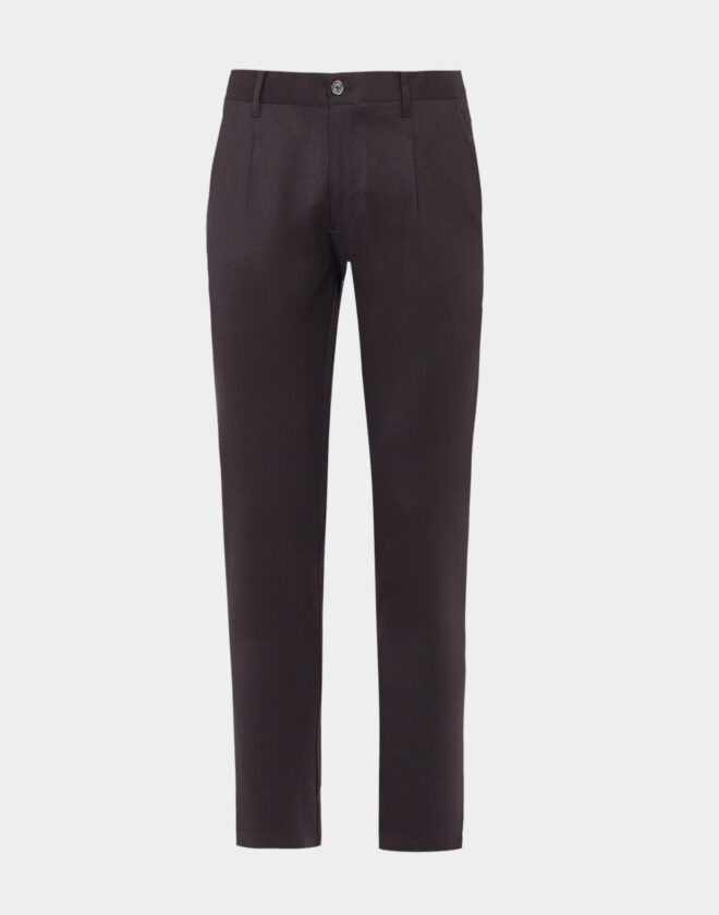 Pantalone super slim fit in flanella diagonale nera