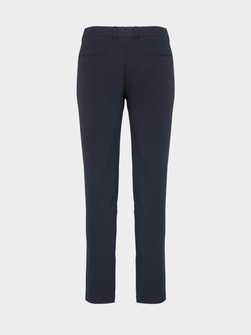Pantalone super slim fit in flanella diagonale blu