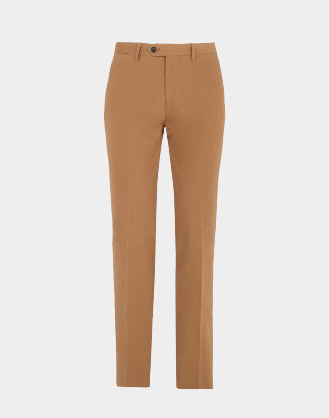 Mud-colored fustian cotton tailored pants
