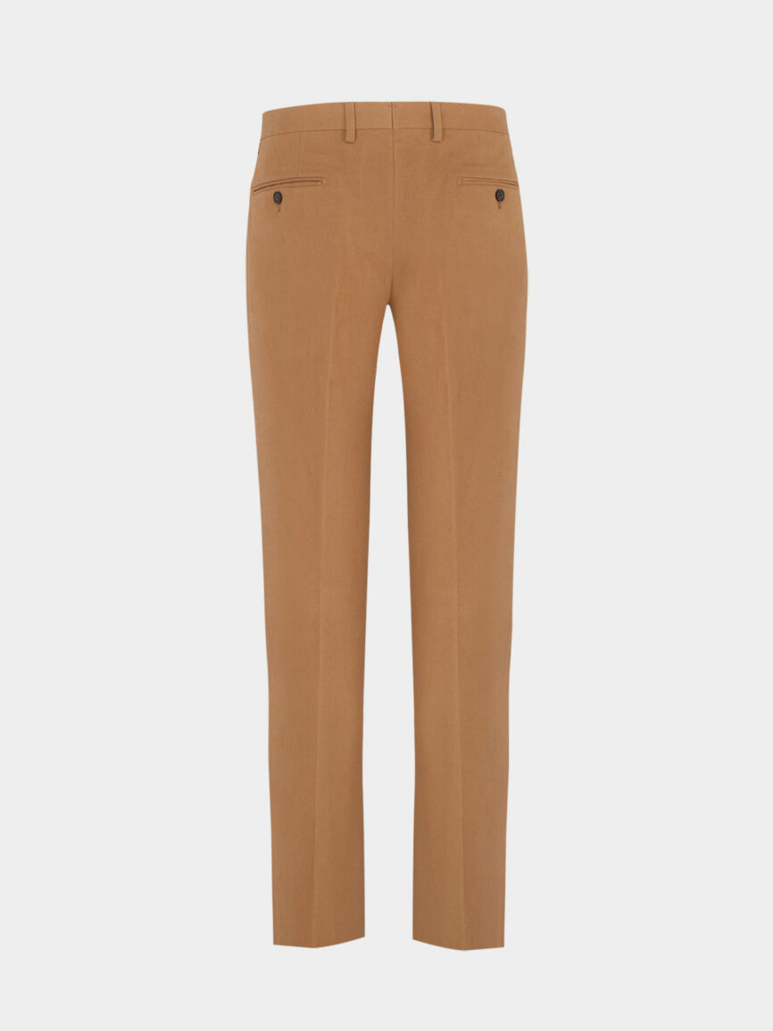 Mud-colored fustian cotton tailored pants