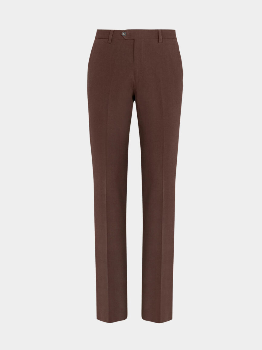Brown moleskin cotton tailored pants