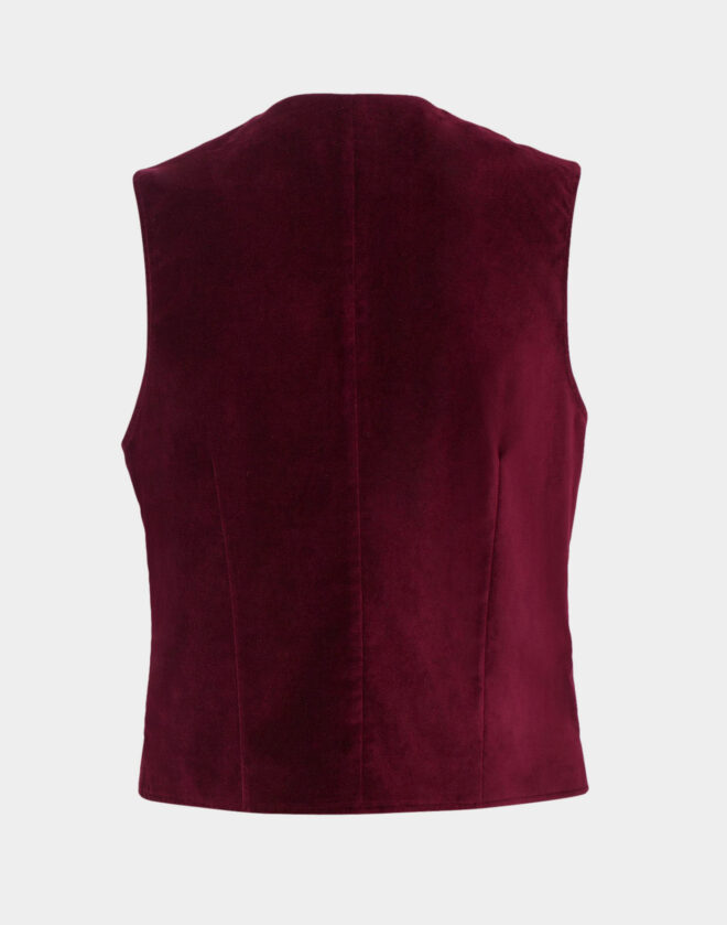 Red velvet tailored vest