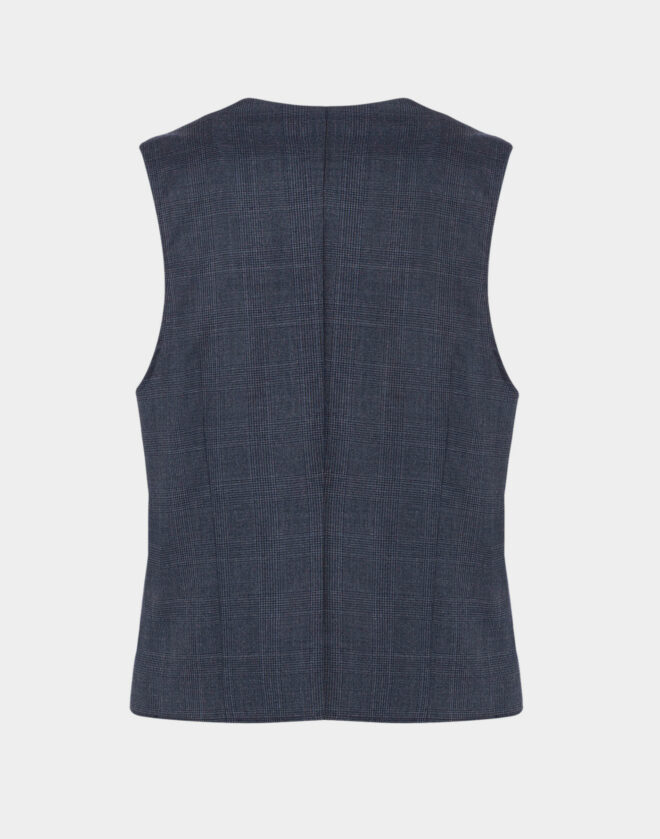 Tailored vest with chevron pattern on blue