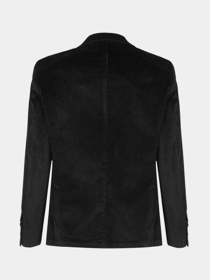 Sartorial jacket in black stretch velvet