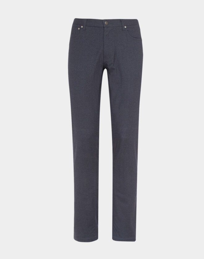 Gray processed cotton five-pocket pants