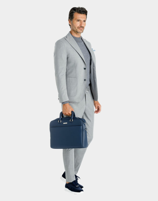 Suit with Light grey cotton jersey diagonal Milano blazer