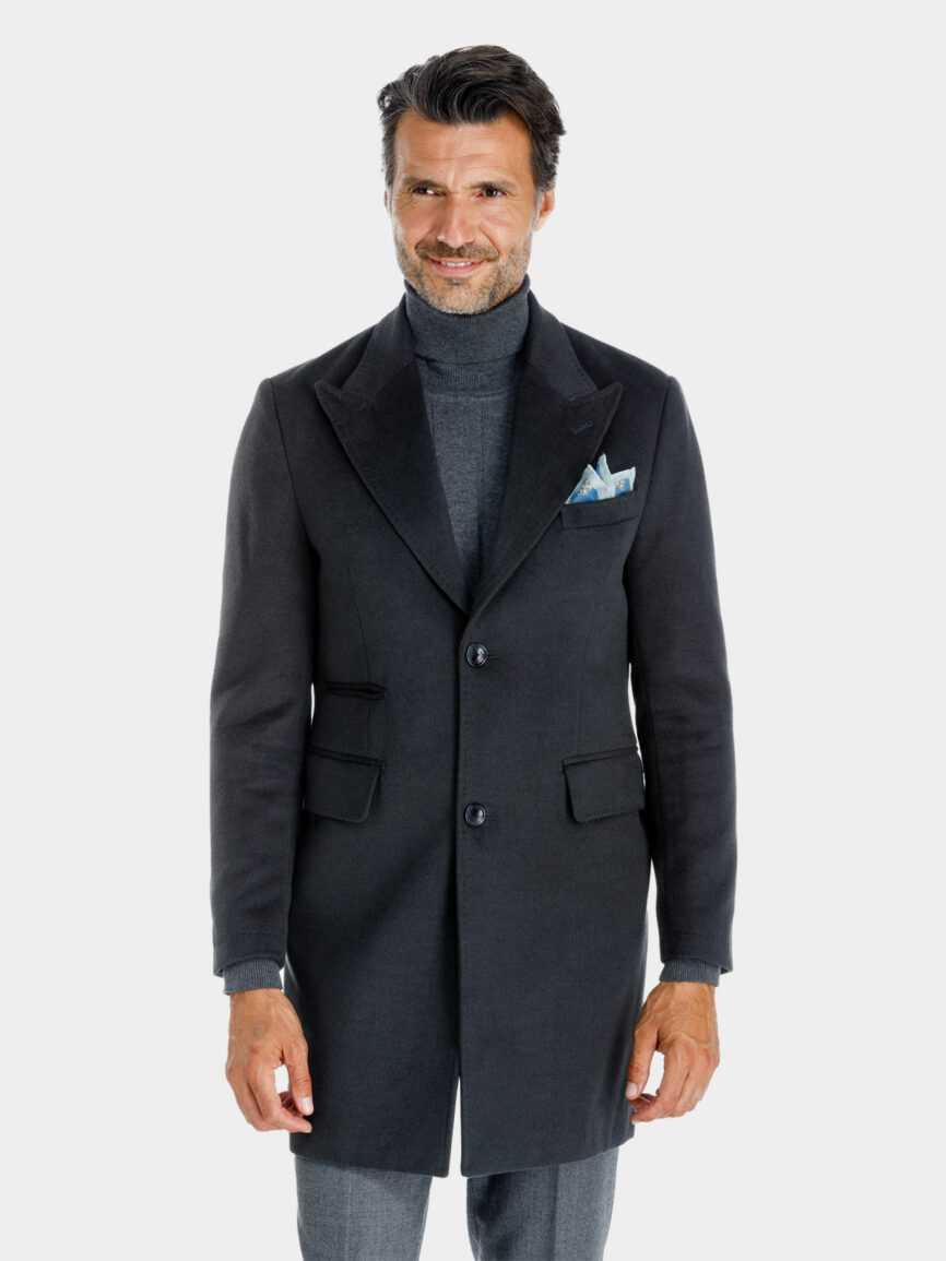 Cappotto Siena grigio scuro in misto lana