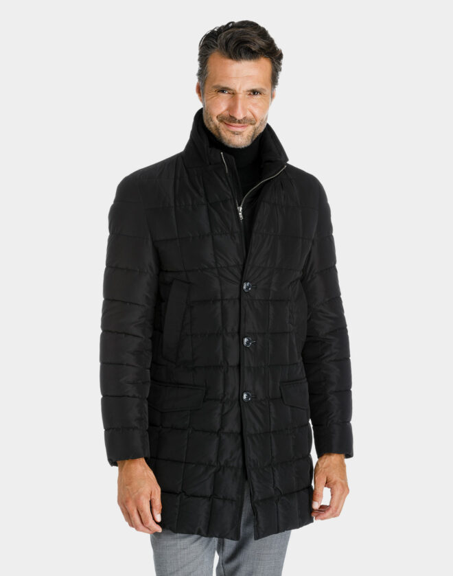 Black Long Down Jacket with neckwarmer
