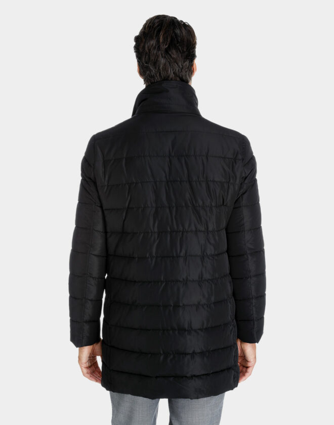 Black Long Down Jacket with neckwarmer