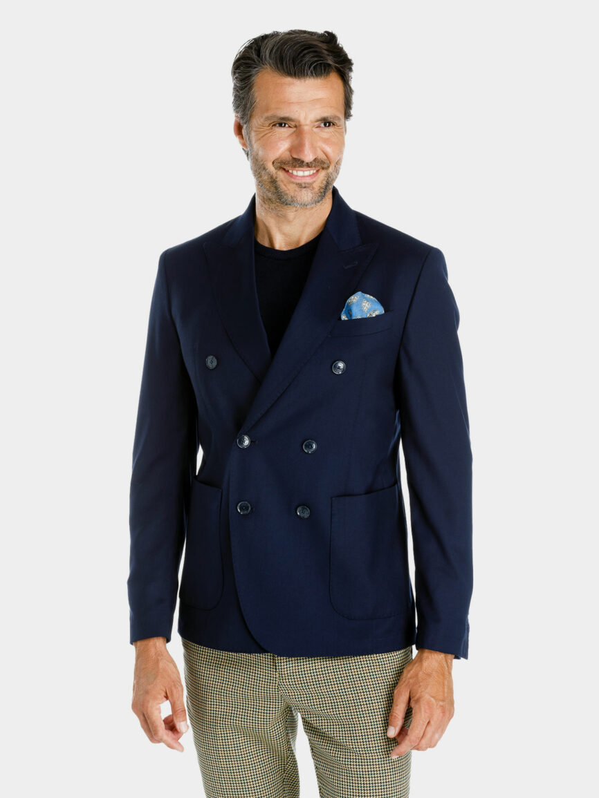 Florence double-breasted navy blue jacket