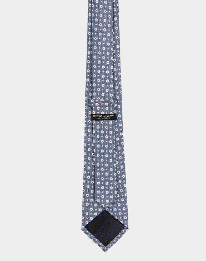 Cravatta con motivo Geometrico in seta grigia
