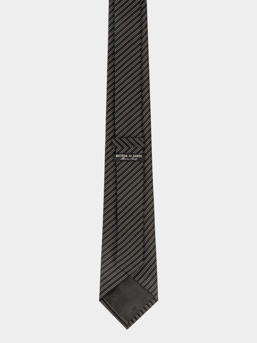 Dark grey silk tie with Regimental pattern