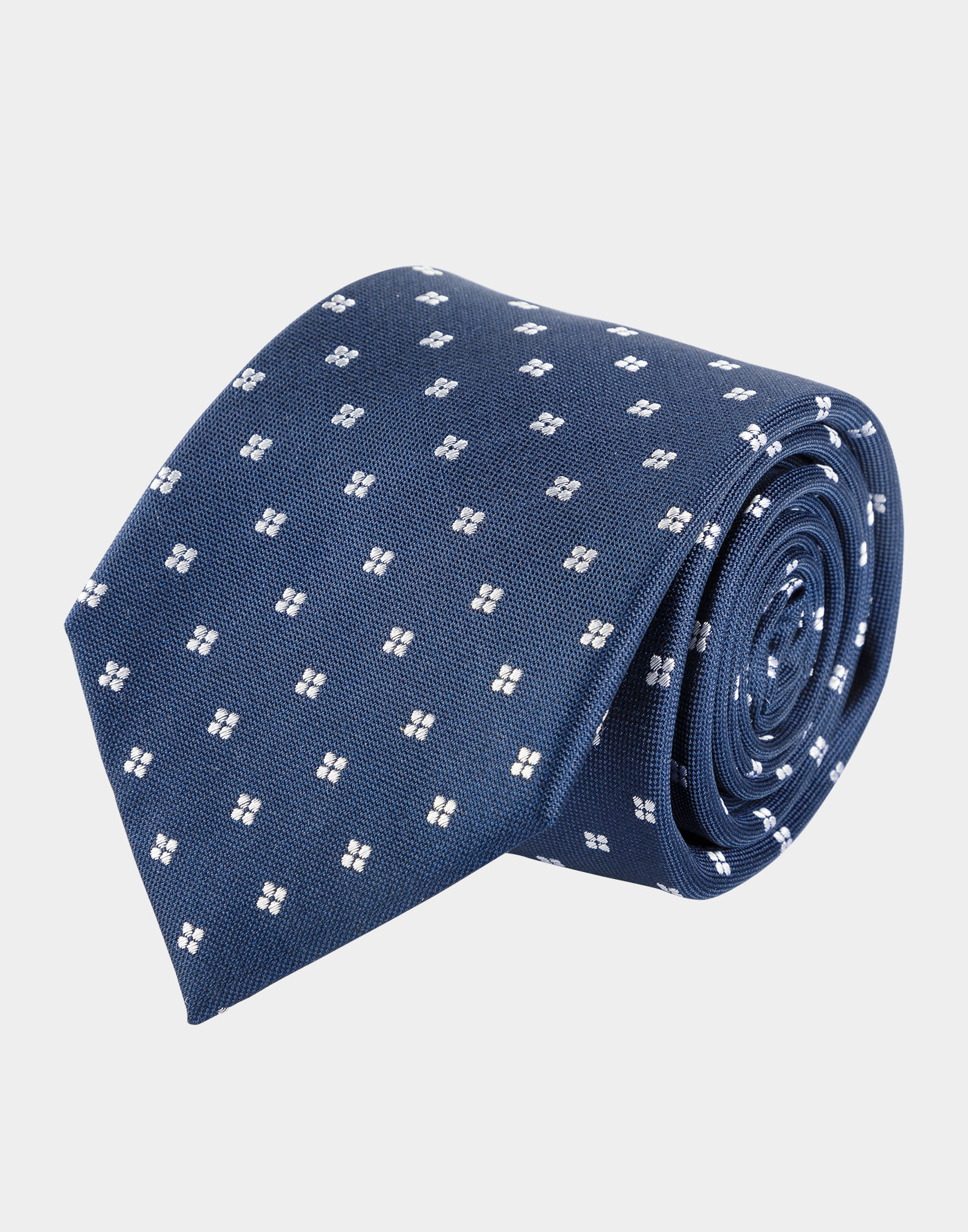 Blue Silk Tie With Patterned Design - Bottega Del Sarto