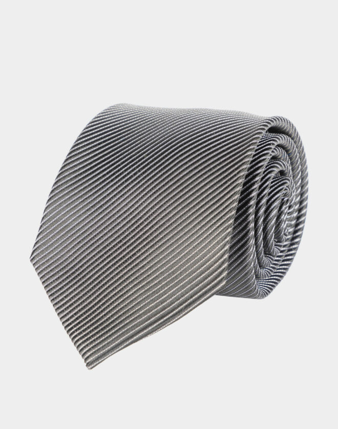 Dark Grey silk tie with Regimental pattern