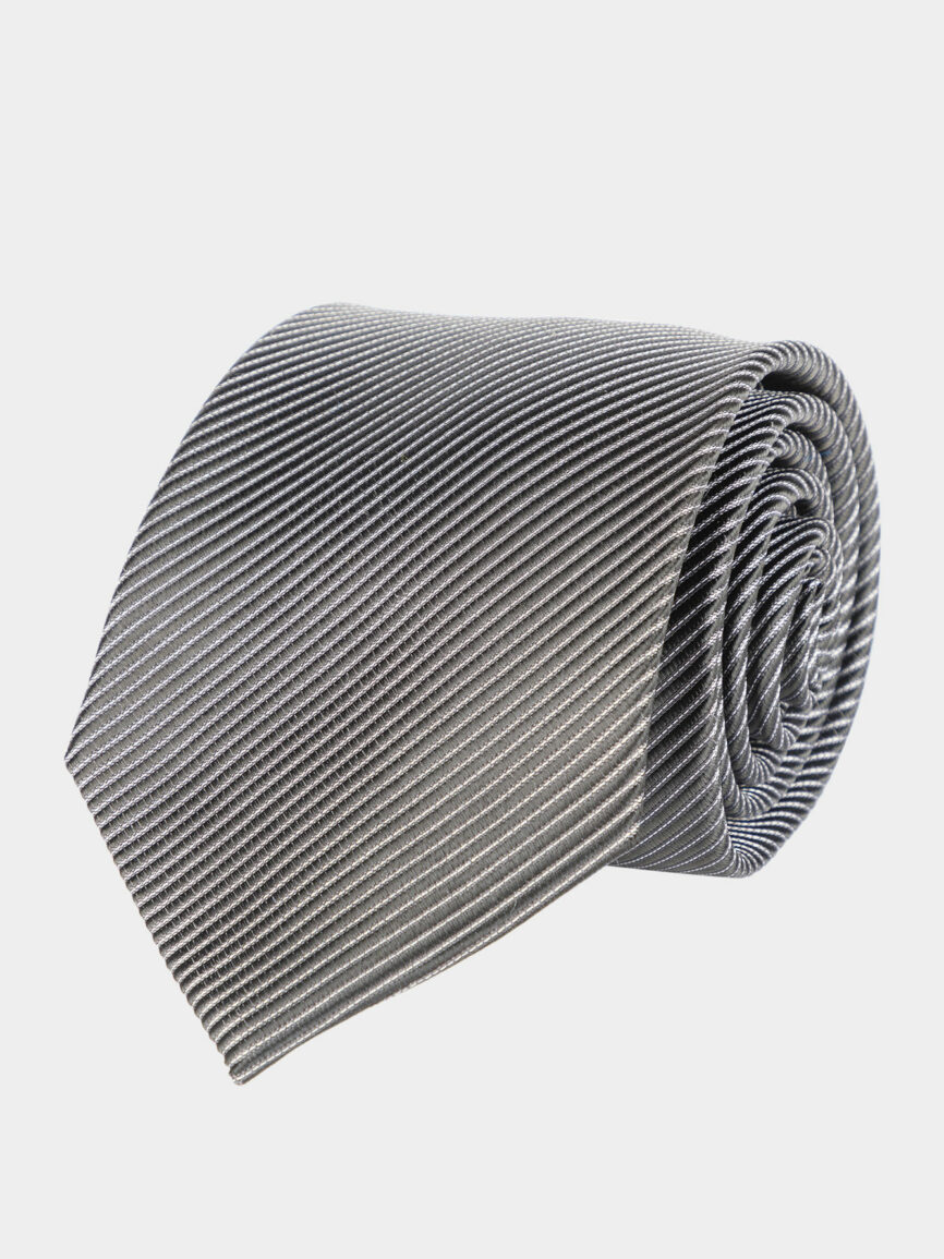 Dark Grey silk tie with Regimental pattern