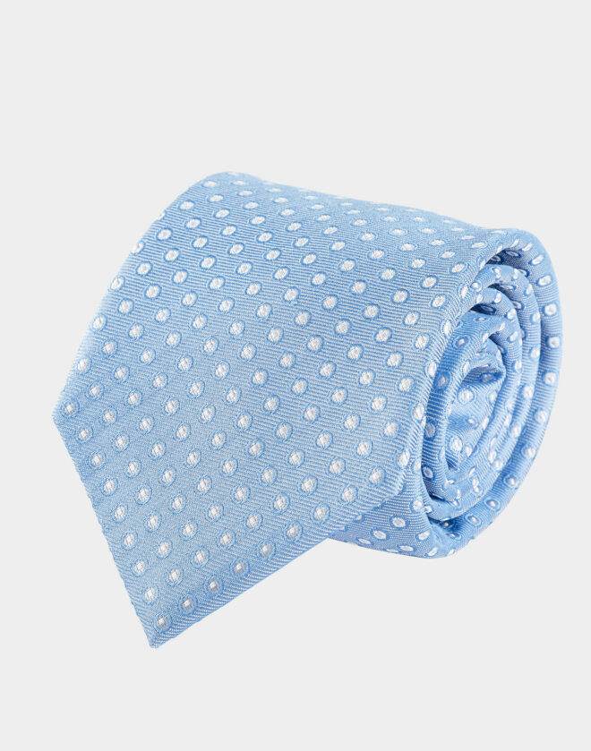 Light-Blue-silk-tie-with-circle-design